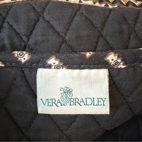 Vintage VERA BRADLEY Zebras 2001 Medium Button Tote Black Brown Cream Quilted - Picture 9 of 11